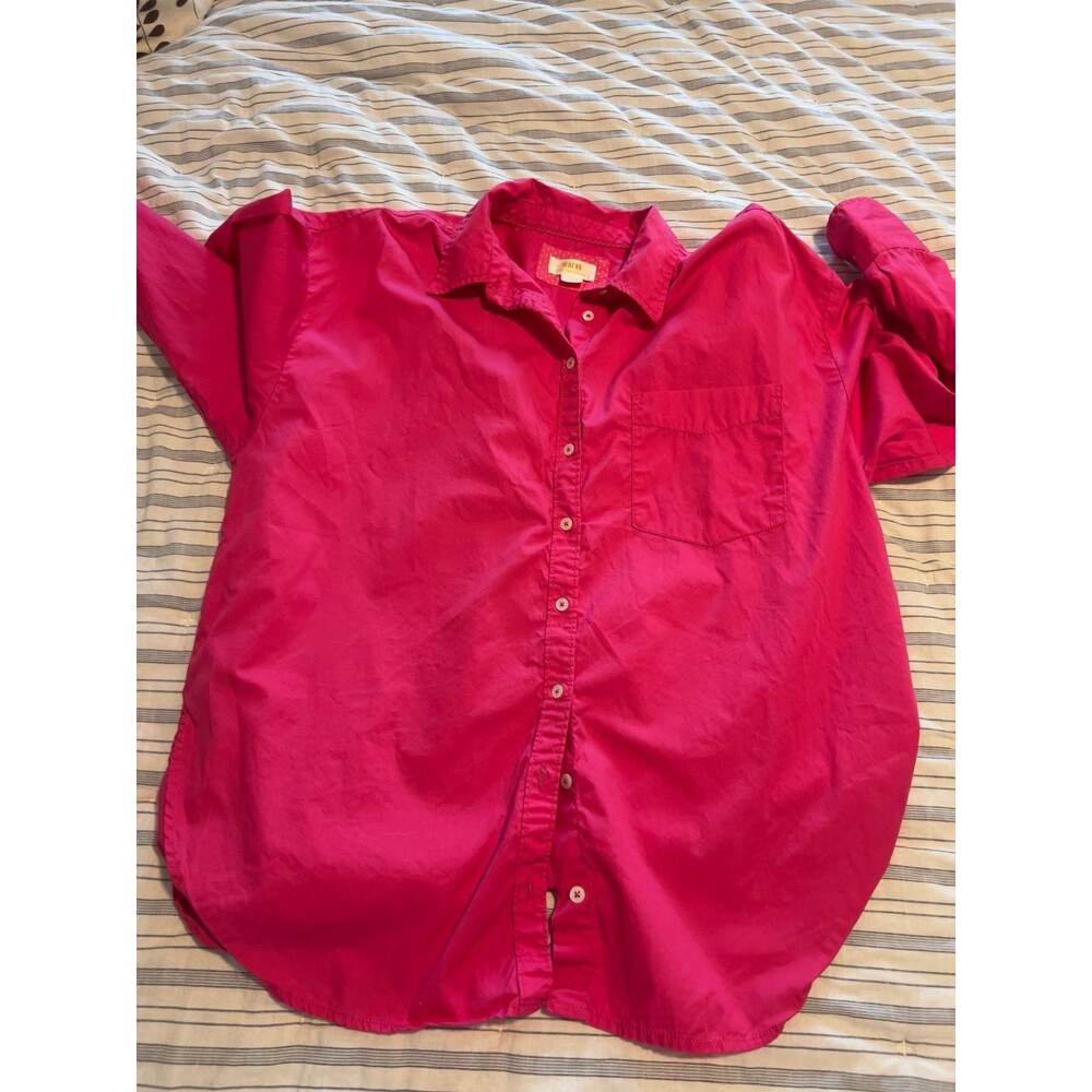 Maeve by Anthropologie Oversized Pink Button Down Shirt Dress Women’s Size Large - Picture 8 of 9